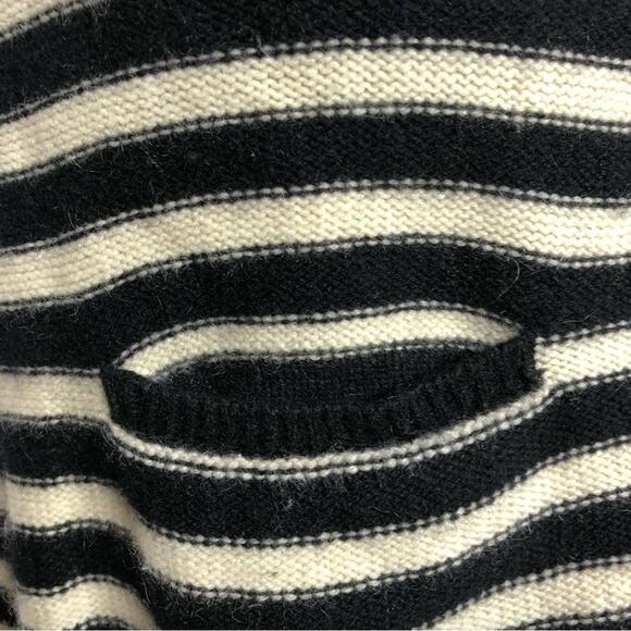 KnitWit black and cream striped sleeveless cashmere sweater tunic size Small - Picture 7 of 16